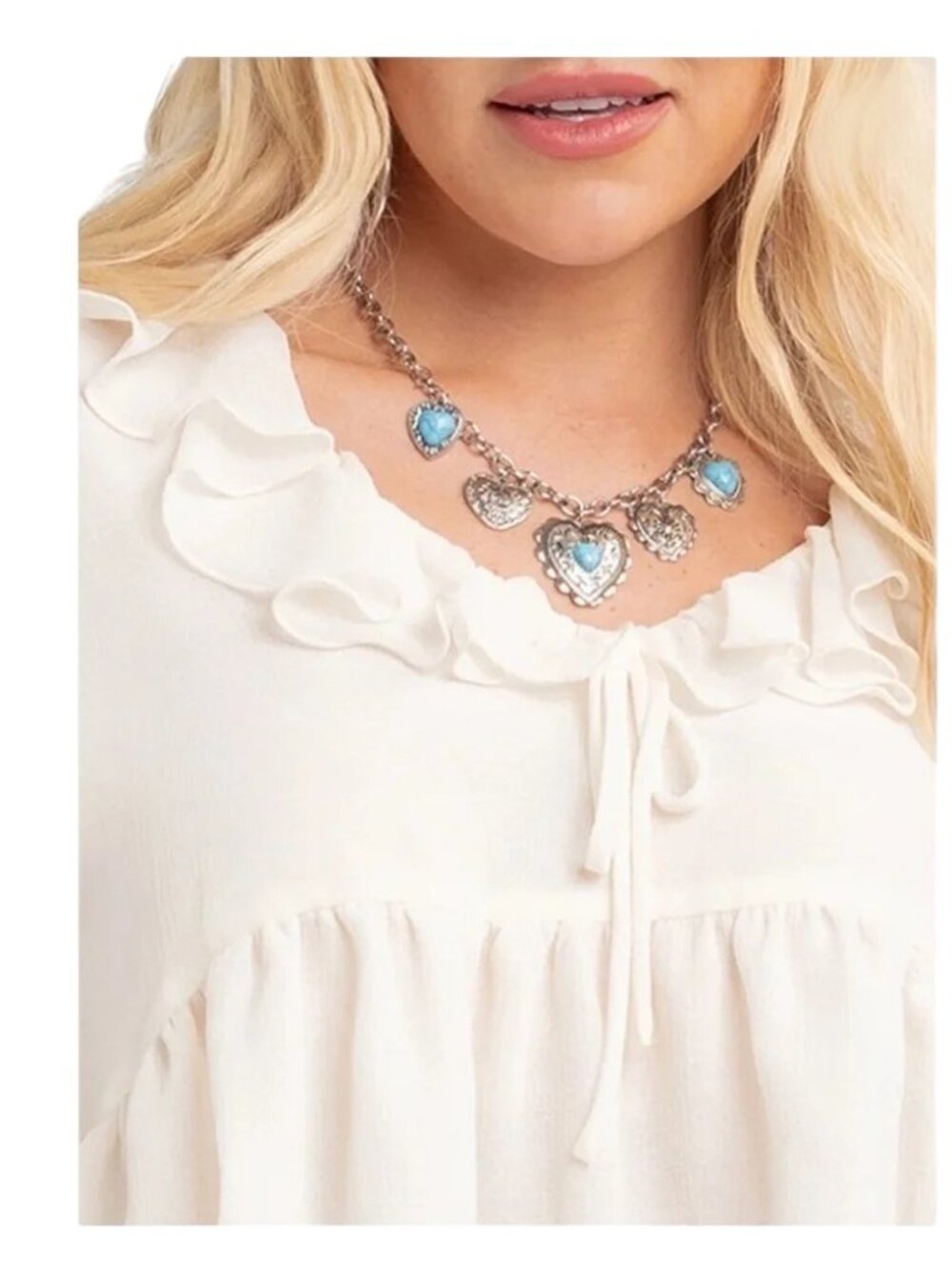Jessica Simpson Cream Ruffle Blouse NWT - Picture 2 of 9
